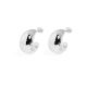 Modern Thickness S999 Sterling Silver Electroforming Huggie Hoop Earrings