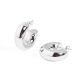 Fine Jewelry Women Office Elegant Electroforming Round Big C Shape Tube 999 Sterling Silver Exaggerated Earrings