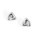 Fine Jewelry Women Electroforming Women Modern Geometry Rotating Triangle S999 Sterling Silver  Chunky Stud Earrings