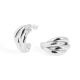 Fine Jewelry Women Electroforming Light Casual Multi C Shape Tube Cross S999 Sterling Silver Row Hoop Earrings