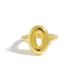 Women Daily Wear Chic 999 Pure Silver Casual Gold Round Doughnut Electroforming Adjustable Statement Ring