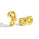 Women Daily Wear Elegant 999 Pure Silver Modern Simple Golden Knot Electroforming Lightweight Chunky Earrings 