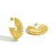 Fashion Women Jewelry Charming 999 Pure Silver Beautiful Yellow Gold Flower Electroforming Lightweight Statement Stud Earrings