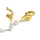 Large Irregular Natural Pearl Knot Lightweight 999 Sterling Silver Stud Fine Jewelry Earrings for Women